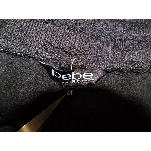 Bebe Sports Jogger Sweatpants Womens 2X Black Graphic Spellout Logo Lounge - Picture 4 of 14